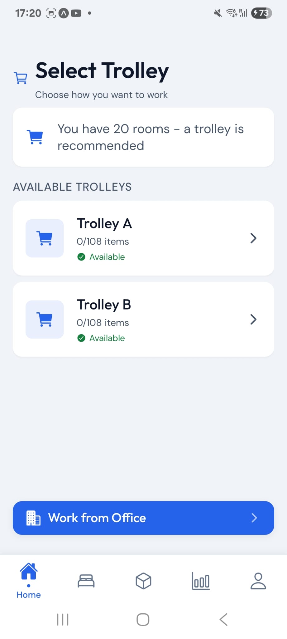 Sélection du chariot